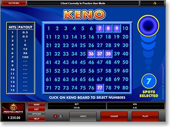 Online Keno at Royal Vegas Casino