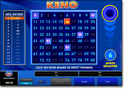 Play Microgaming keno games at AllSlotsCasino.com